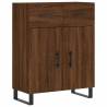 Stylish Highboard in Brown Oak | 69.5x34x180 cm Engineered Wood