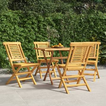 Folding Garden Chairs 4 pcs Solid Wood Teak - Hipomarket