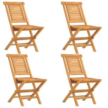 Folding Garden Chairs 4 pcs Solid Wood Teak - Hipomarket