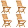 Folding Garden Chairs 4 pcs Solid Wood Teak - Hipomarket