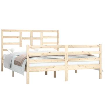 Solid Wood Bed Frame 150x200 cm King Size - Modern Design