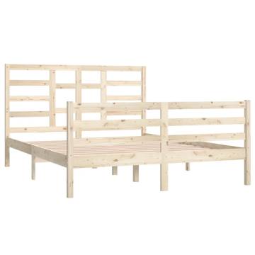 Solid Wood Bed Frame 150x200 cm King Size - Modern Design