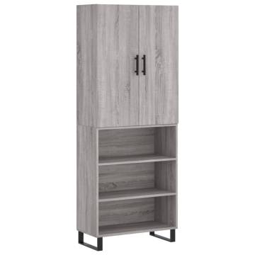 Stylish Grey Sonoma Highboard - 69.5x34x180 cm | Hipo Market