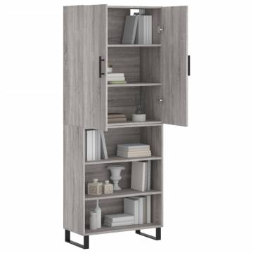 Stylish Grey Sonoma Highboard - 69.5x34x180 cm | Hipo Market