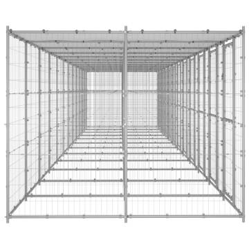 Outdoor Dog Kennel Galvanised Steel with Roof - 29.04 m²