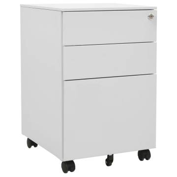 Light Grey Mobile File Cabinet - Durable & Stylish Storage