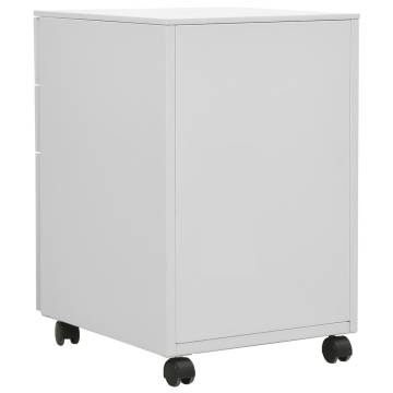 Light Grey Mobile File Cabinet - Durable & Stylish Storage