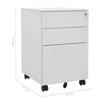 Light Grey Mobile File Cabinet - Durable & Stylish Storage