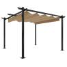 Garden Gazebo with Retractable Roof 3x3m - Taupe | HipoMarket