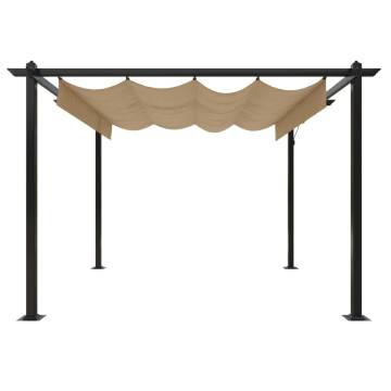 Garden Gazebo with Retractable Roof 3x3m - Taupe | HipoMarket