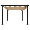 Garden Gazebo with Retractable Roof 3x3m - Taupe | HipoMarket