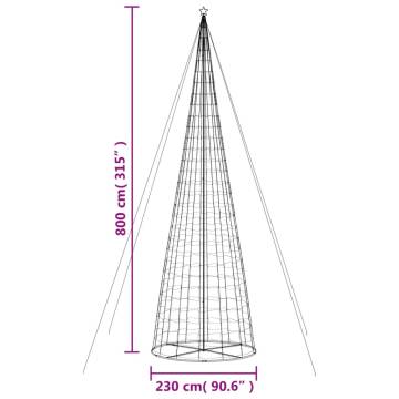 Warm White Christmas Tree Light Cone with 3020 LEDs - 800 cm