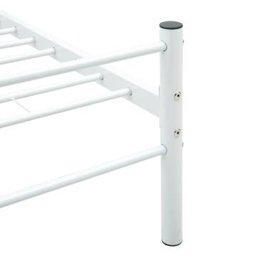 White Metal Bed Frame 200x200 cm - Stylish & Durable