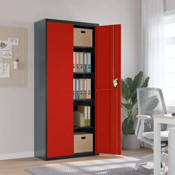 File Cabinet Anthracite and Red | Durable Steel Storage