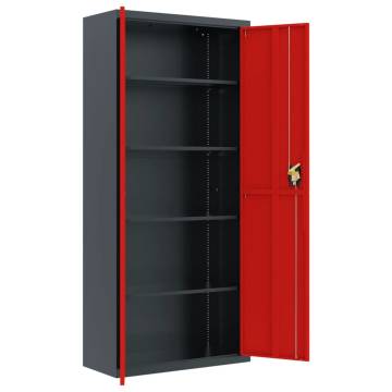 File Cabinet Anthracite and Red | Durable Steel Storage