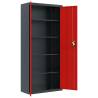 File Cabinet Anthracite and Red | Durable Steel Storage