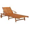 2 Piece Sunlounger Set with Table - Solid Acacia Wood