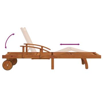 2 Piece Sunlounger Set with Table - Solid Acacia Wood