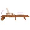 2 Piece Sunlounger Set with Table - Solid Acacia Wood