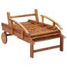 2 Piece Sunlounger Set with Table - Solid Acacia Wood