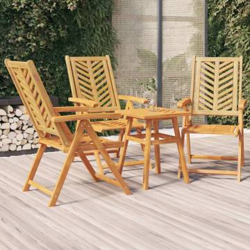 Reclining Garden Chairs Set - Solid Acacia Wood | HipoMarket