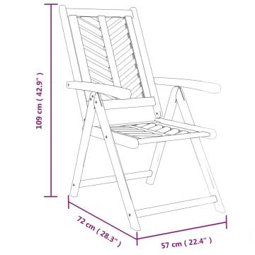 Reclining Garden Chairs Set - Solid Acacia Wood | HipoMarket