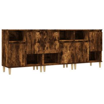 3 pcs Smoked Oak Sideboards | Stylish Storage Solutions