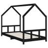 Kids Bed Frame Black 90x190 cm Solid Wood Pine - HipoMarket