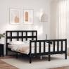 Bed Frame with Headboard Black 140x190 cm Solid Wood Colour black Size 140 x 190 cm 