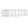 Outdoor Dog Kennel Steel with Roof - 16.94 m² | HiPoMarket