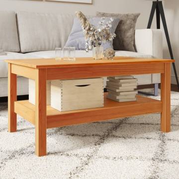 Stylish Wax Brown Coffee Table | Solid Pine Wood | Hipomarket