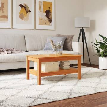 Stylish Wax Brown Coffee Table | Solid Pine Wood | Hipomarket