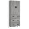 Highboard Grey Sonoma 69.5x34x180 cm | Stylish Storage Solution