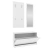 3-in-1 Shoe Cabinet Set in White Engineered Wood | Hipomarket