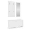 3-in-1 Shoe Cabinet Set in White Engineered Wood | Hipomarket