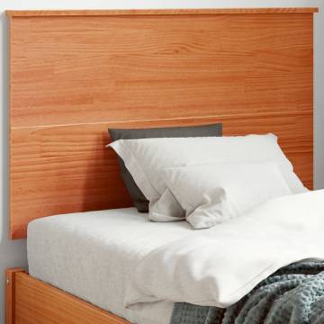 Stylish Wax Brown Solid Wood Pine Headboard - 90 cm