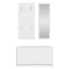 3-in-1 Shoe Cabinet Set in White Engineered Wood | Hipomarket