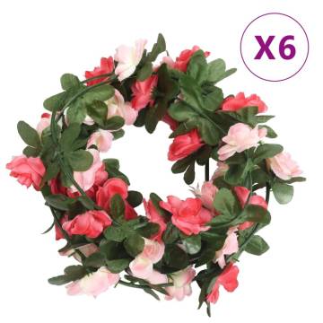 Artificial Flower Garlands 6 pcs Spring Rose 250 cm