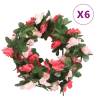 Artificial Flower Garlands 6 pcs Spring Rose 250 cm Colour pink 