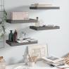 Stylish Floating Wall Shelves - High Gloss Grey - 4 pcs