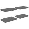 Stylish Floating Wall Shelves - High Gloss Grey - 4 pcs