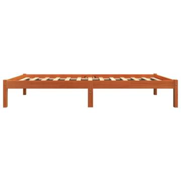 Wax Brown Bed Frame 90x190 cm Single Solid Pine Wood