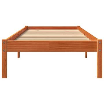 Wax Brown Bed Frame 90x200 cm - Solid Pine Wood | Hipo Market