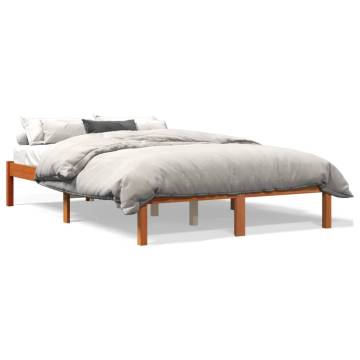 Bed Frame Wax Brown 140x200 cm - Solid Wood Pine | Hipo Market