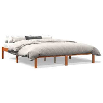 Wax Brown King Size Bed Frame - Solid Pine 150x200 cm