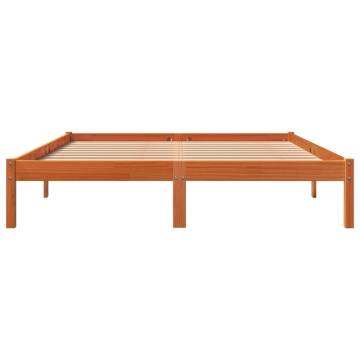 Wax Brown King Size Bed Frame - Solid Pine 150x200 cm