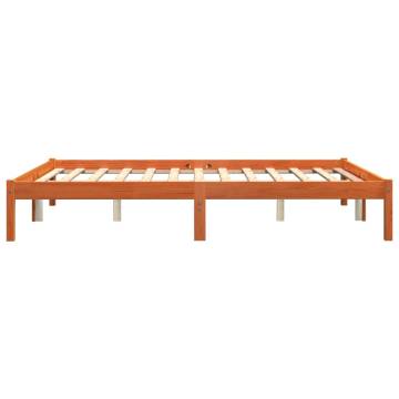 Wax Brown King Size Bed Frame - Solid Pine 150x200 cm