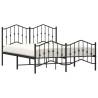 Black Metal Bed Frame with Headboard 150x200 cm King Size