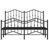 Black Metal Bed Frame with Headboard 150x200 cm King Size