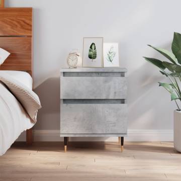 Concrete Grey Bedside Cabinet - Stylish & Durable Design